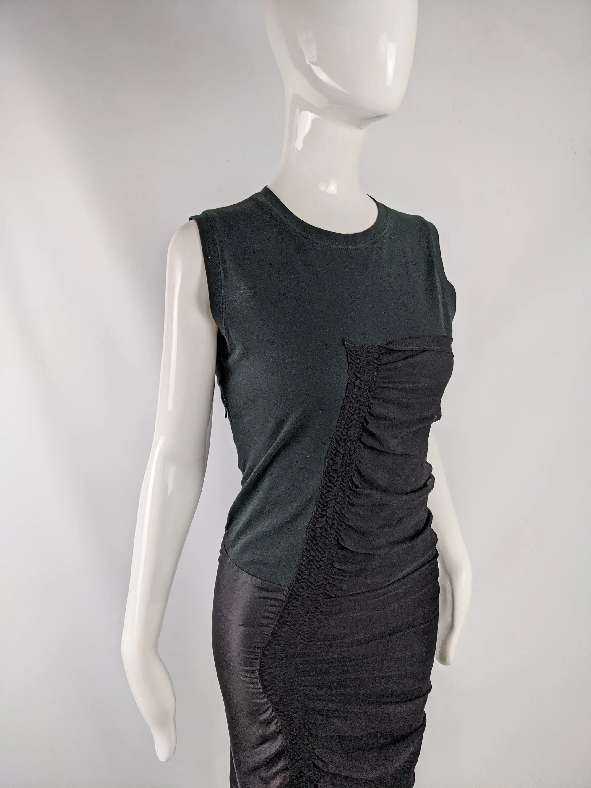 Vintage Silk Chiffon, Taffeta & Cotton Jersey Minimalist Dress, 1990s