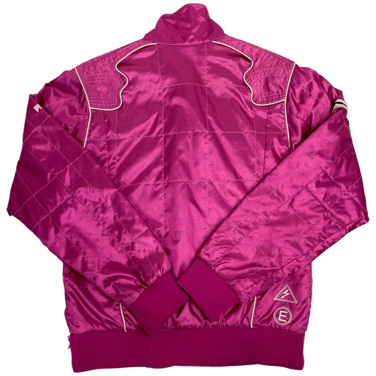 Vintage Y2K Pink Puma Motorsports Embroidered Jacket 12 14 M