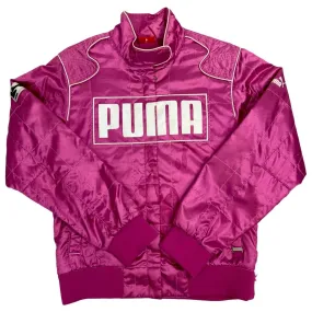 Vintage Y2K Pink Puma Motorsports Embroidered Jacket 12 14 M