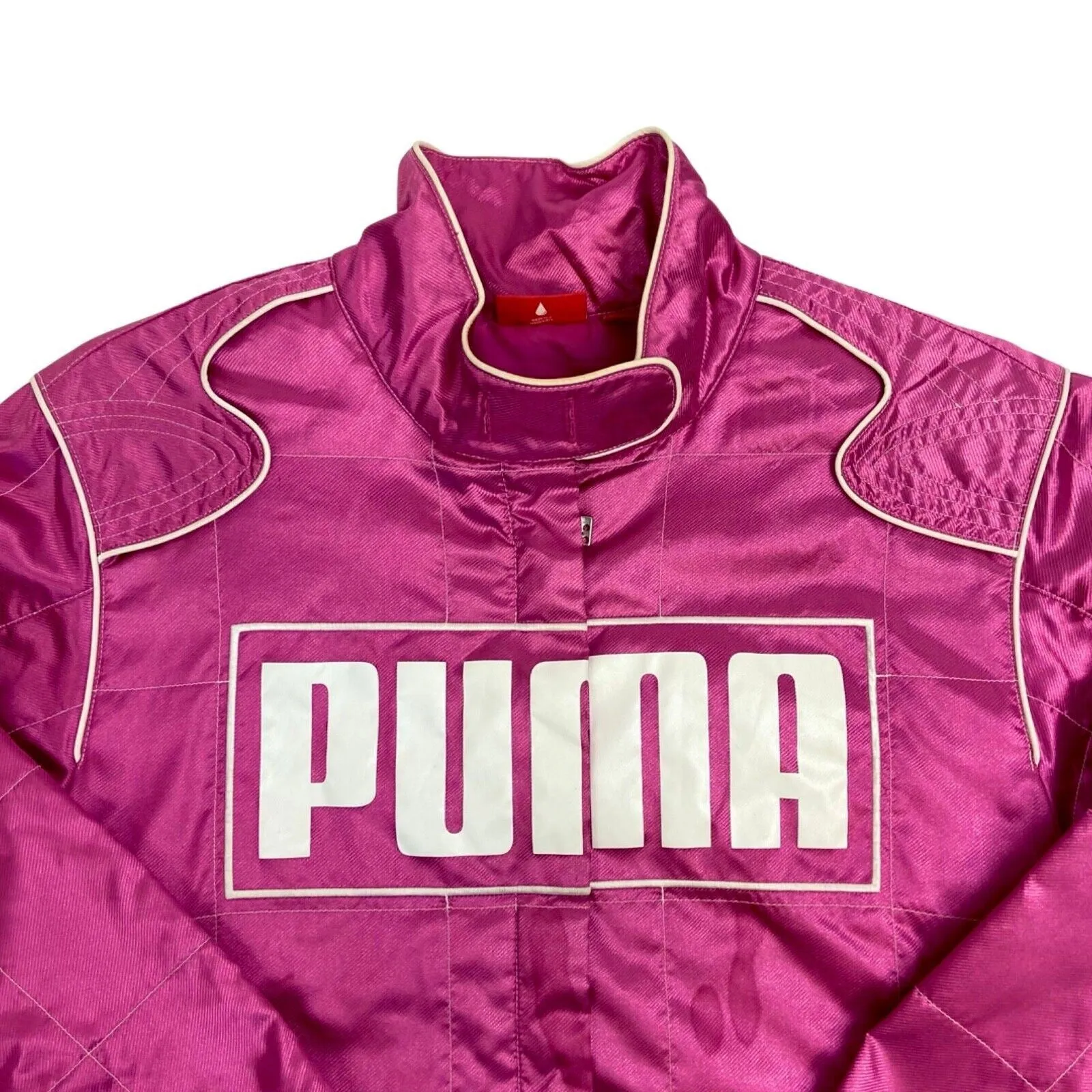 Vintage Y2K Pink Puma Motorsports Embroidered Jacket 12 14 M