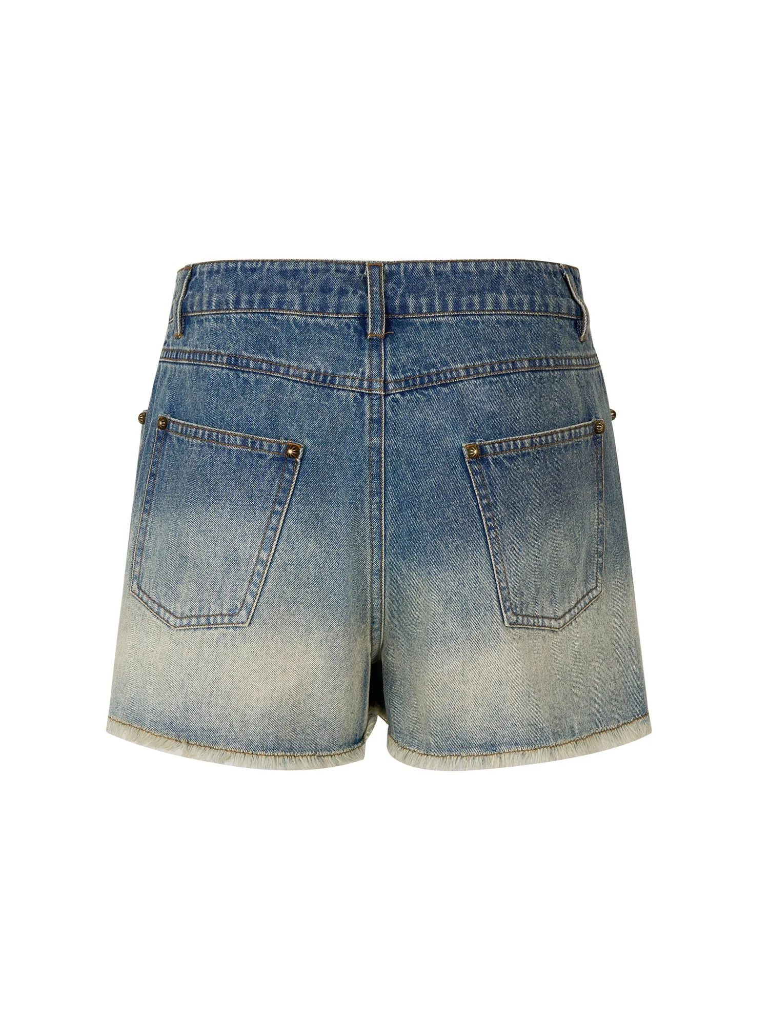 WESAME LAB GRADUATED DENIM SHORT WASHED SKIRT