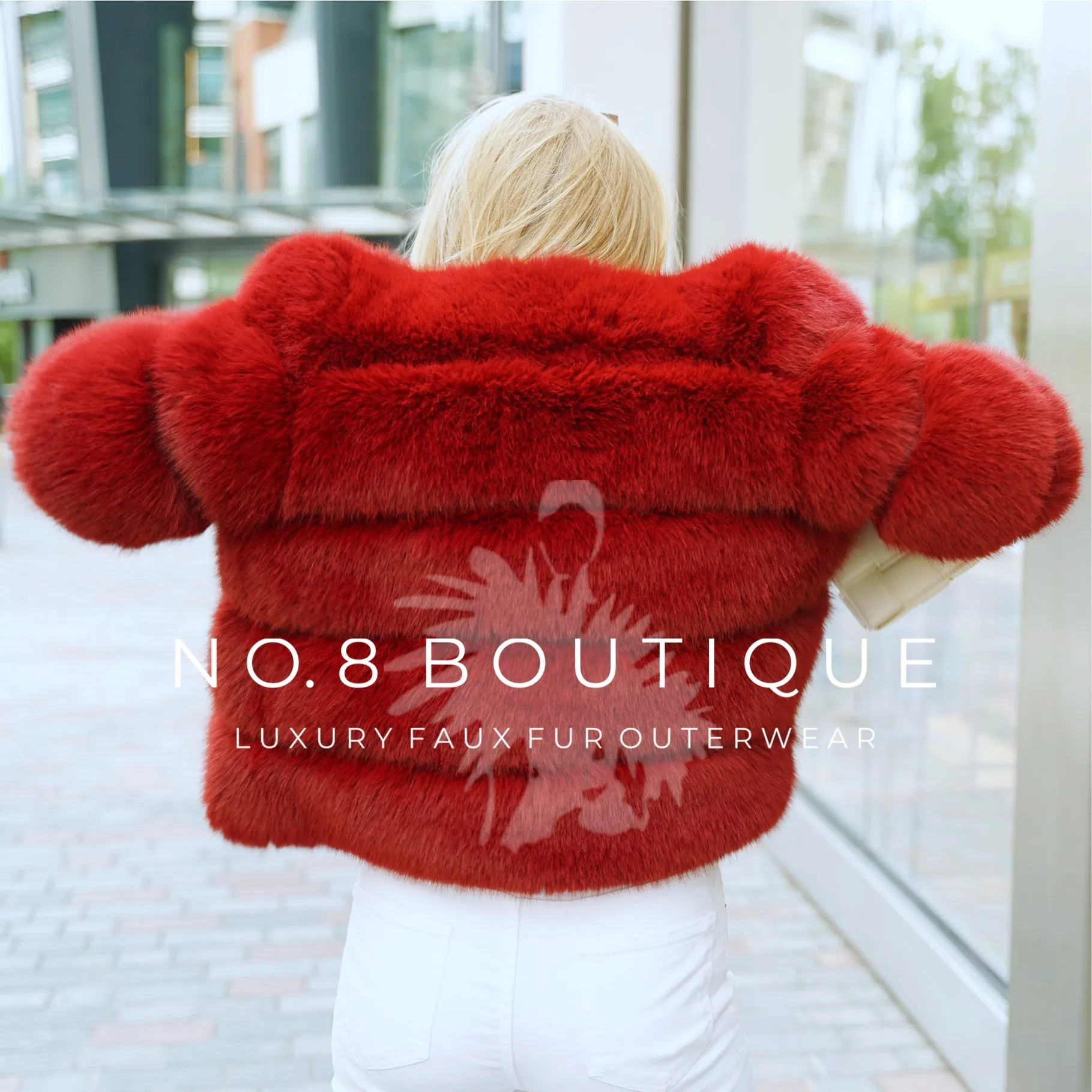 Wine Red Faux Fur Classic 5 Row Jacket