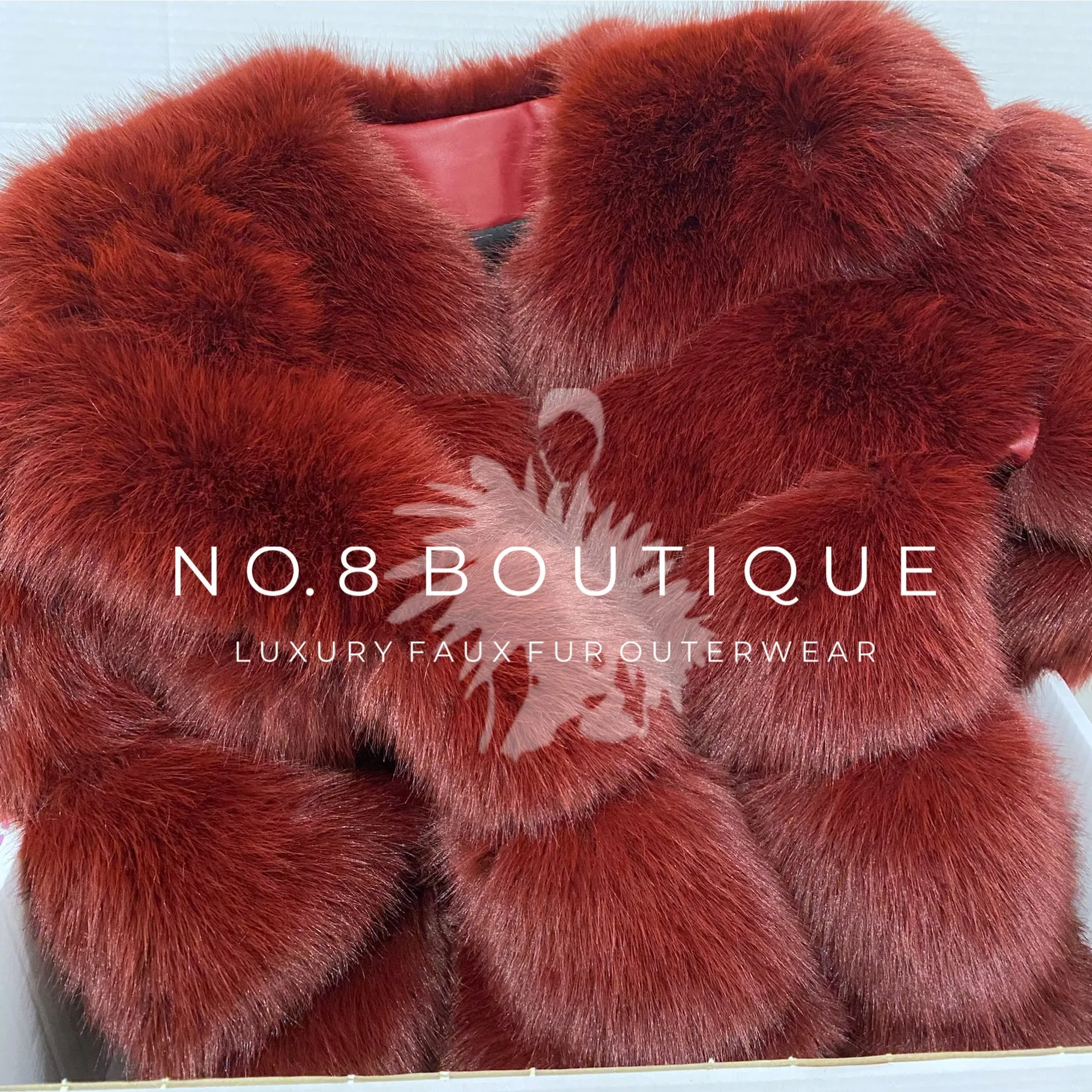 Wine Red Faux Fur Classic 5 Row Jacket