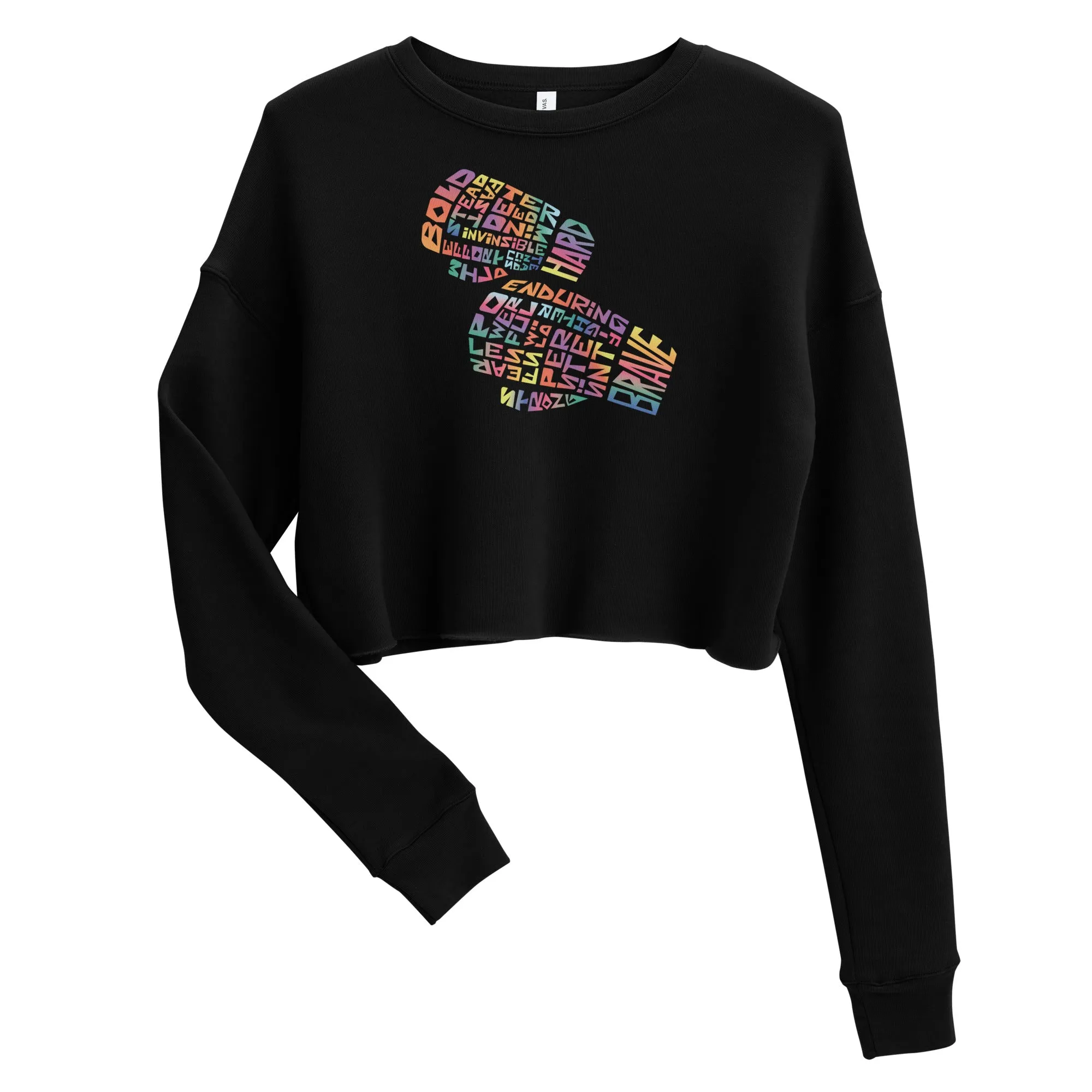 Women’s Crop Sweatshirt - Spirit Strike Digital Print by Los Gusanos | Stylish Crop Top