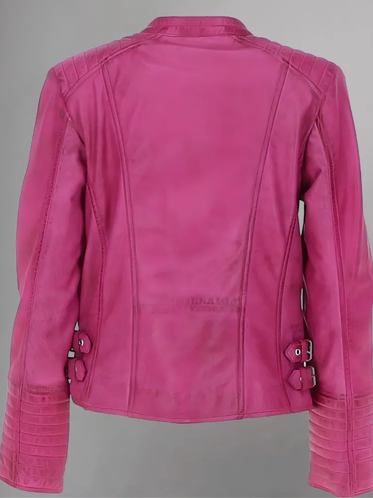 Womens Long Sleeve Zip Up Short Moto Jackets