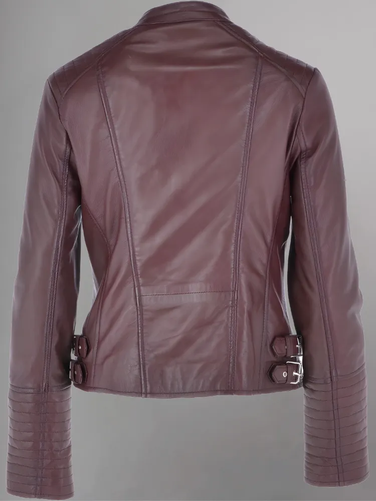 Womens Long Sleeve Zip Up Short Moto Jackets