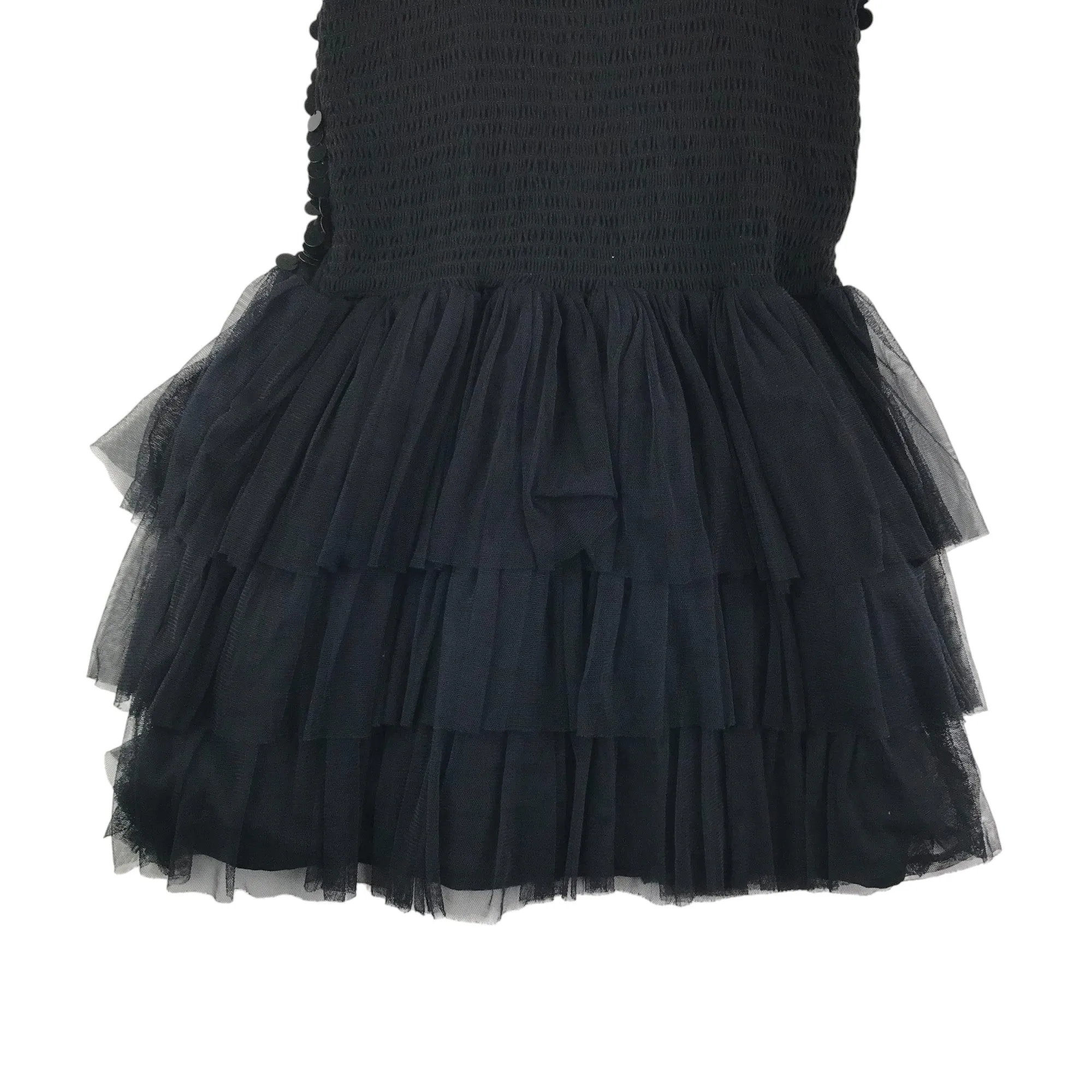 YD dress 12-13 years black sequin top and mesh layered skirt