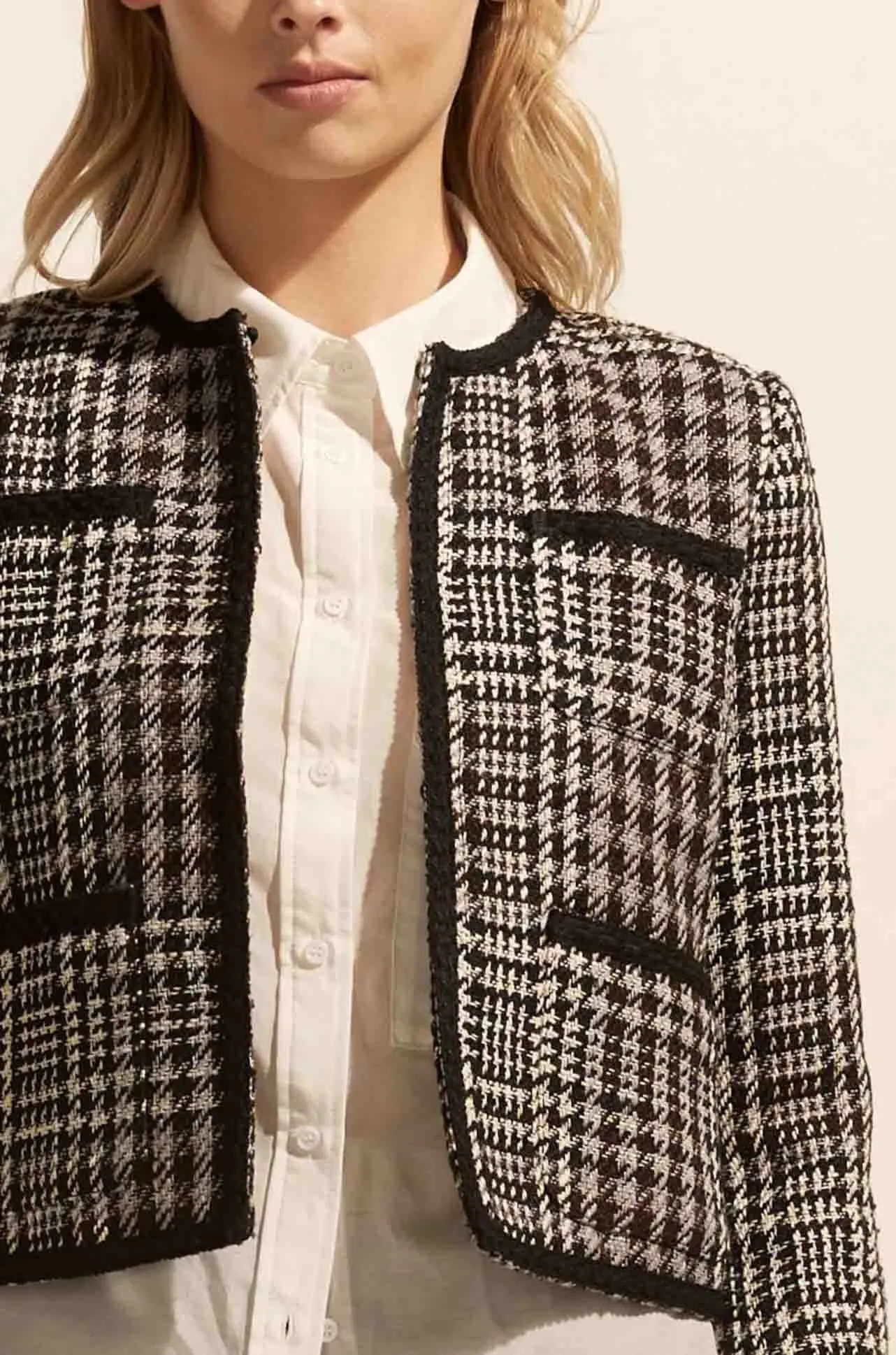 zoe kratzmann - patron jacket in check boucle