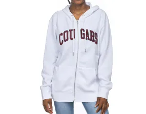 ZooZatz Unisex White "COUGARS" Full Zip Hoodie